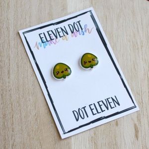 Kawaii Happy Round Tree LeafStud Post Earrings